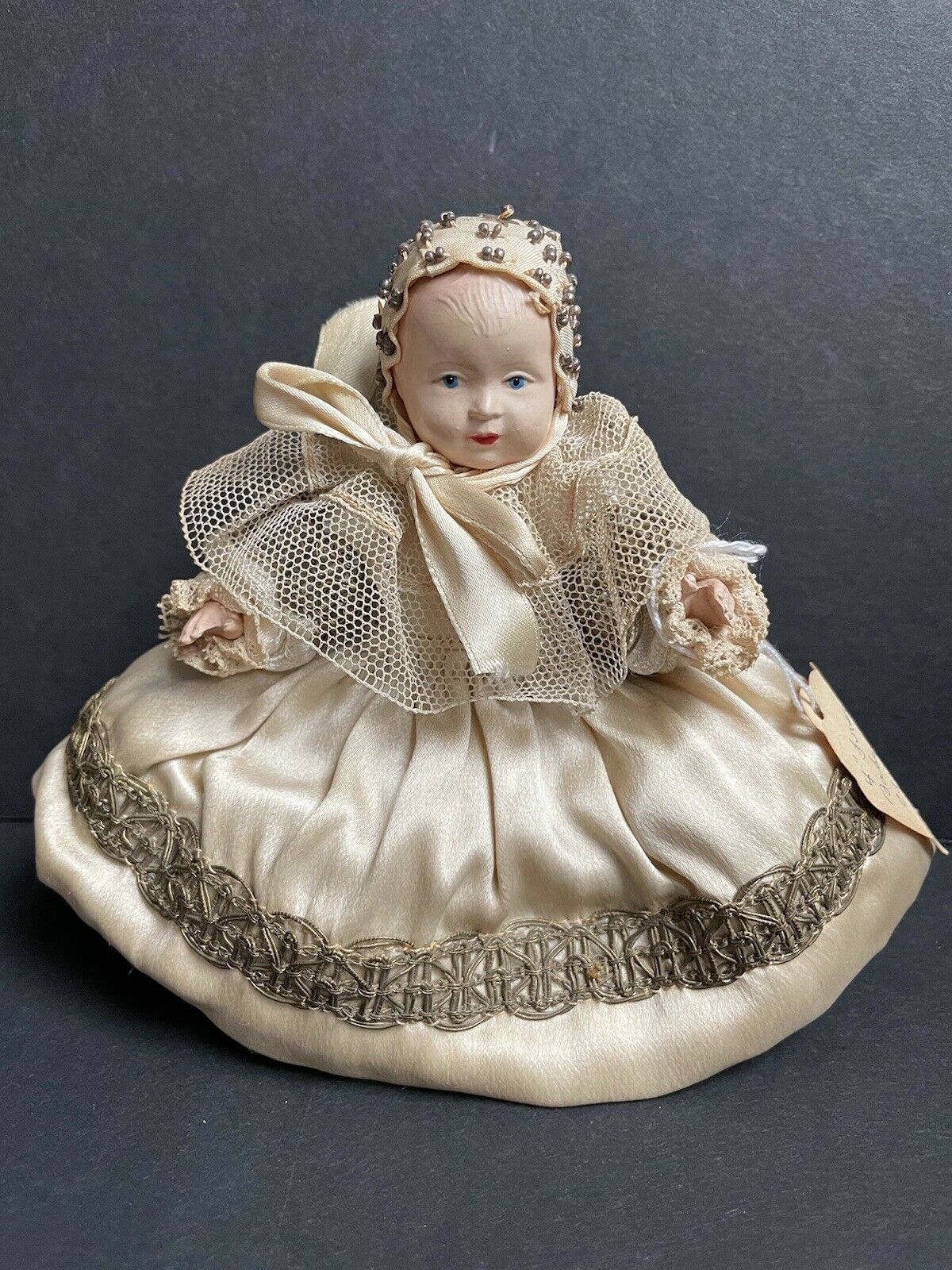 Vintage French Celluloid Brittany Baby Doll In Original Outfit