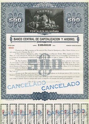 Mexico Capitalization And Savings Bank Stock/bond Certificate W/coupons